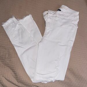 American Eagle Outfitters White High Rise Distressed Jeans